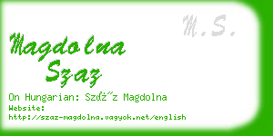 magdolna szaz business card